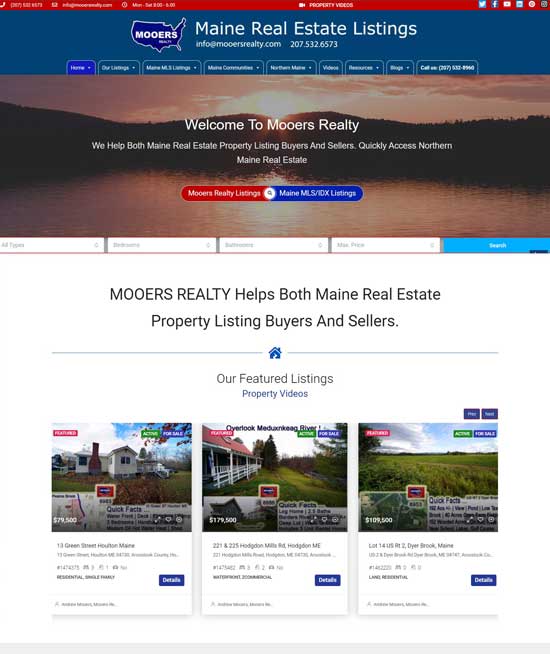 Real estate web design and development for agents, brokers, real estate agency, rentals in Laconia, Lakes Region of New Hampshire