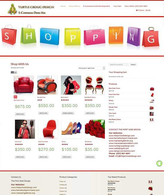 NH Windfall Design, Shopping Cart, E-commerce website design services in New Hampshire Lakes Region and Maine