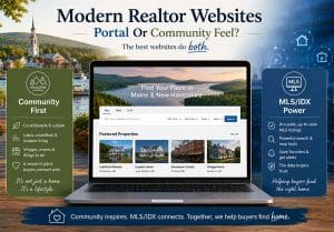Real estate realtor and agent websites in the Maine and New Hampshire Lakes Region. NH Windfall Design